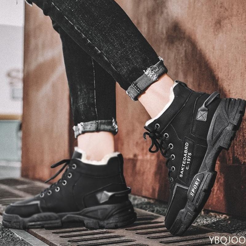 Modische Vielseitige Arbeitskleidung Hohe Herrenschuhe Herbst Winter Neue Artikel Herren Baumwollschuhe Warm Lässig Anti-Rutsch Schneestiefel