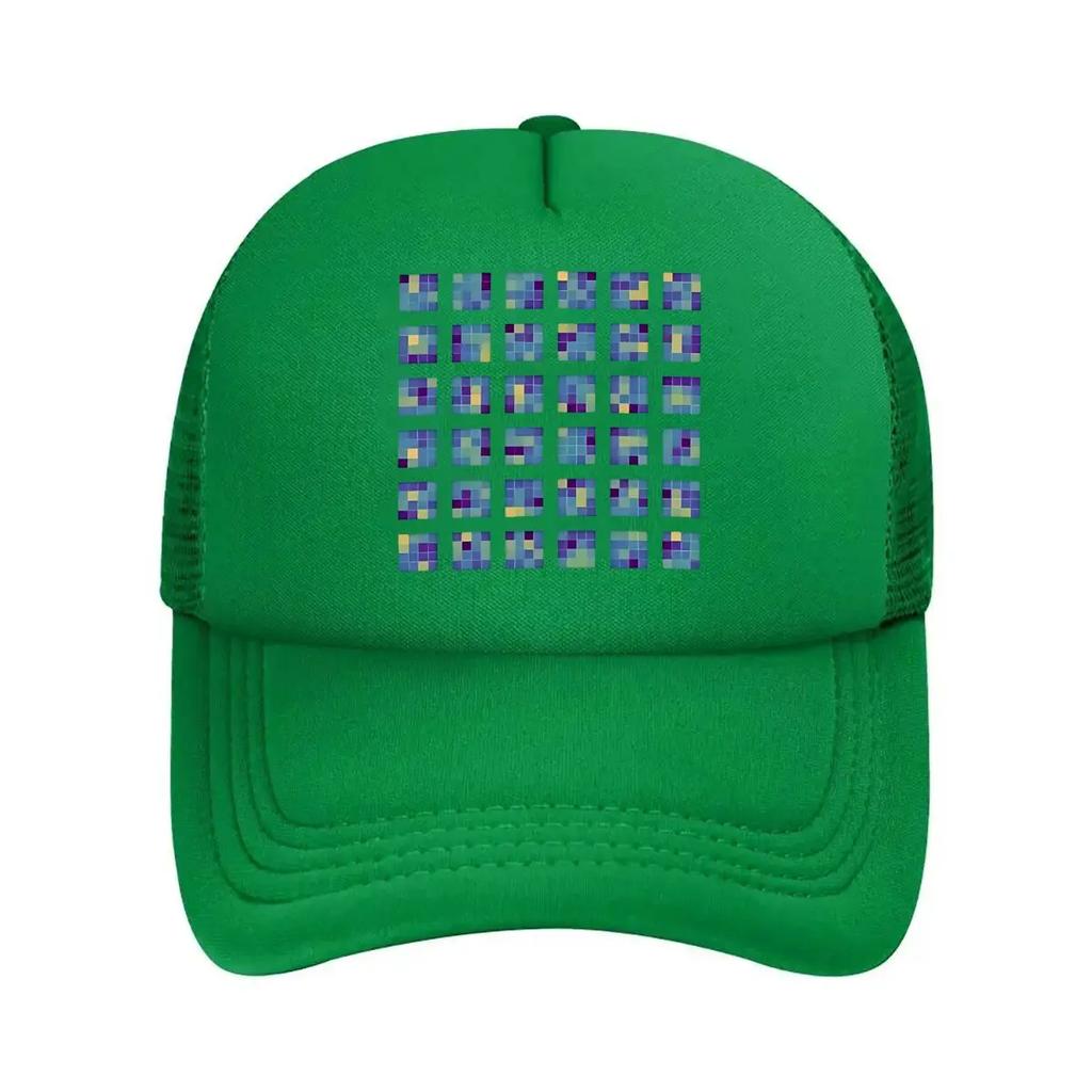 Color Grid Abstract Art Design Mesh Baseball Cap
