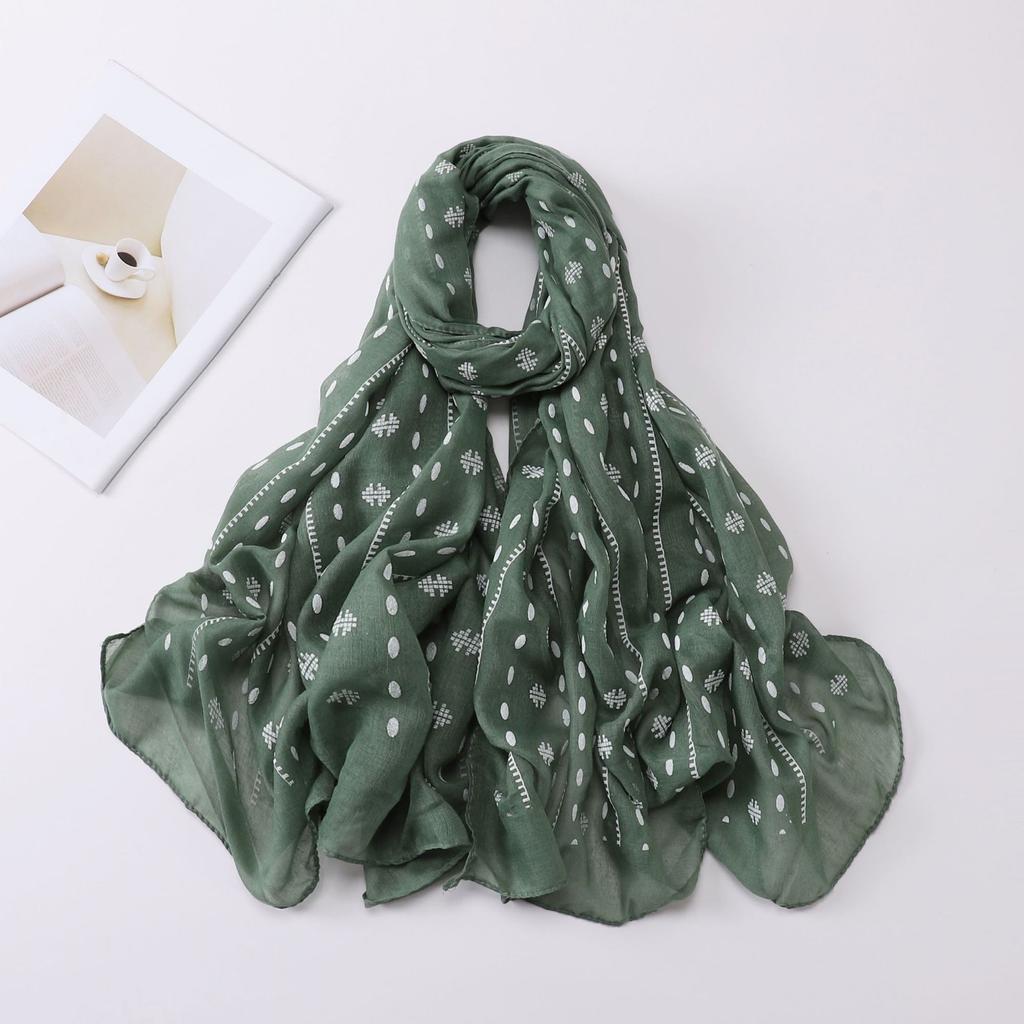 Plain Geometric Floral Foam Viscose Shawls Scarf Lady High Quality Wrap Beach Pashmina Stole Bufandas Muslim Hijab 180*90Cm