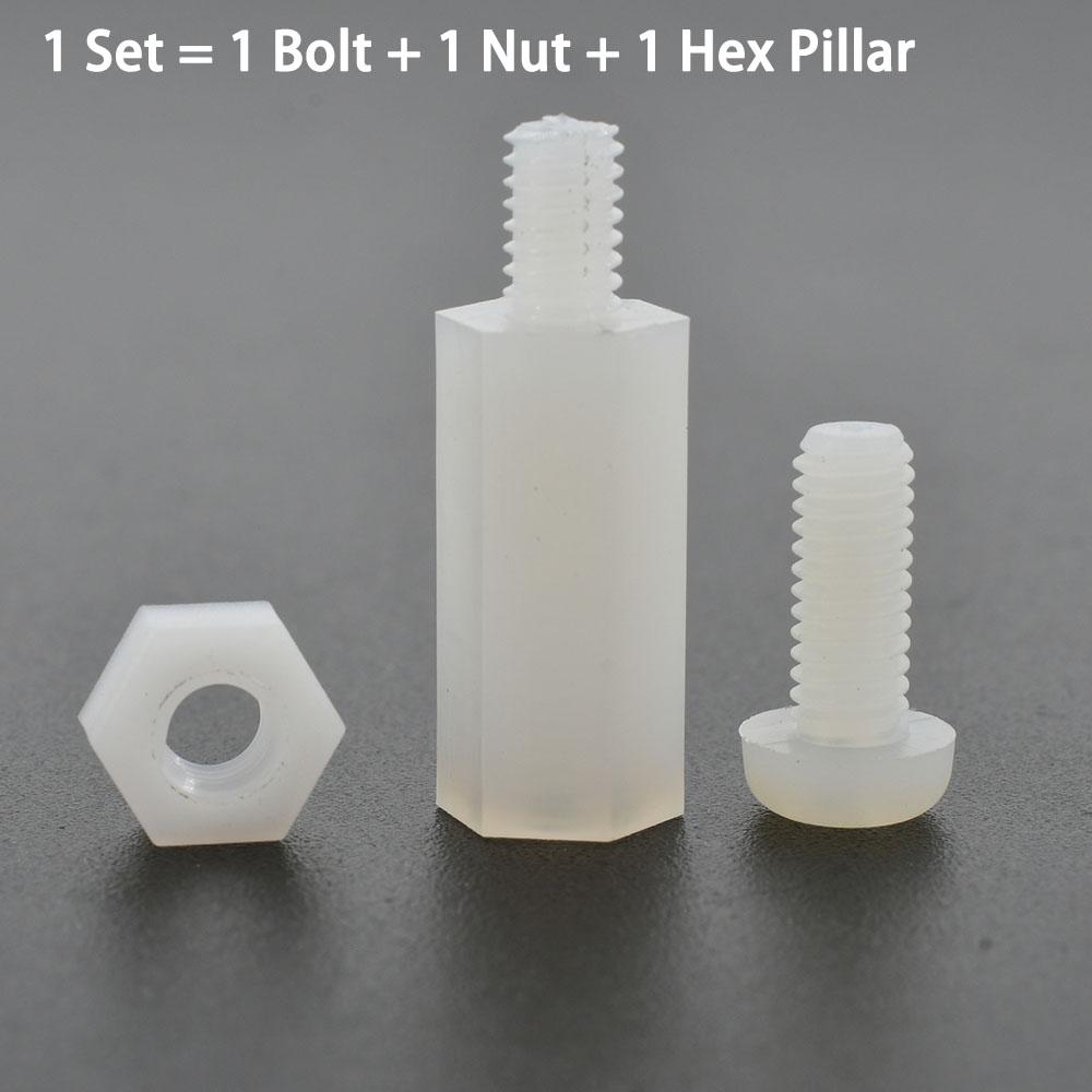 M2 M2.5 M3 M4 Nylon Motherboard Abstandshalter PCB Halterung Leiterplatten Säulen Rack Säulen Abstandshalter Kunststoff Sechskant Schraube Bolzen und Mutter Set