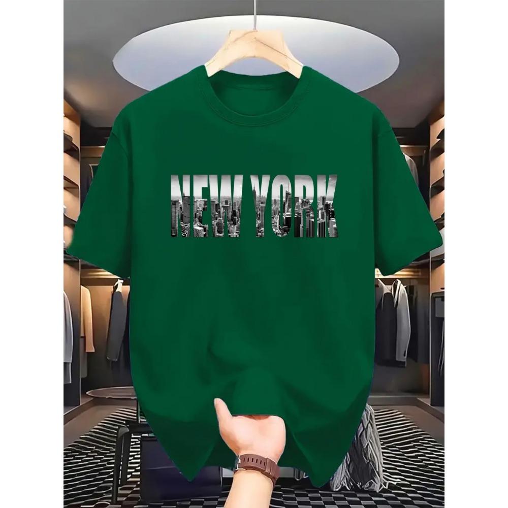 

Men s Fashion New NEWYORK Printed Breathable and Comfortable Round Neck T-shirt Summer Outdoor Leisure Party Top M