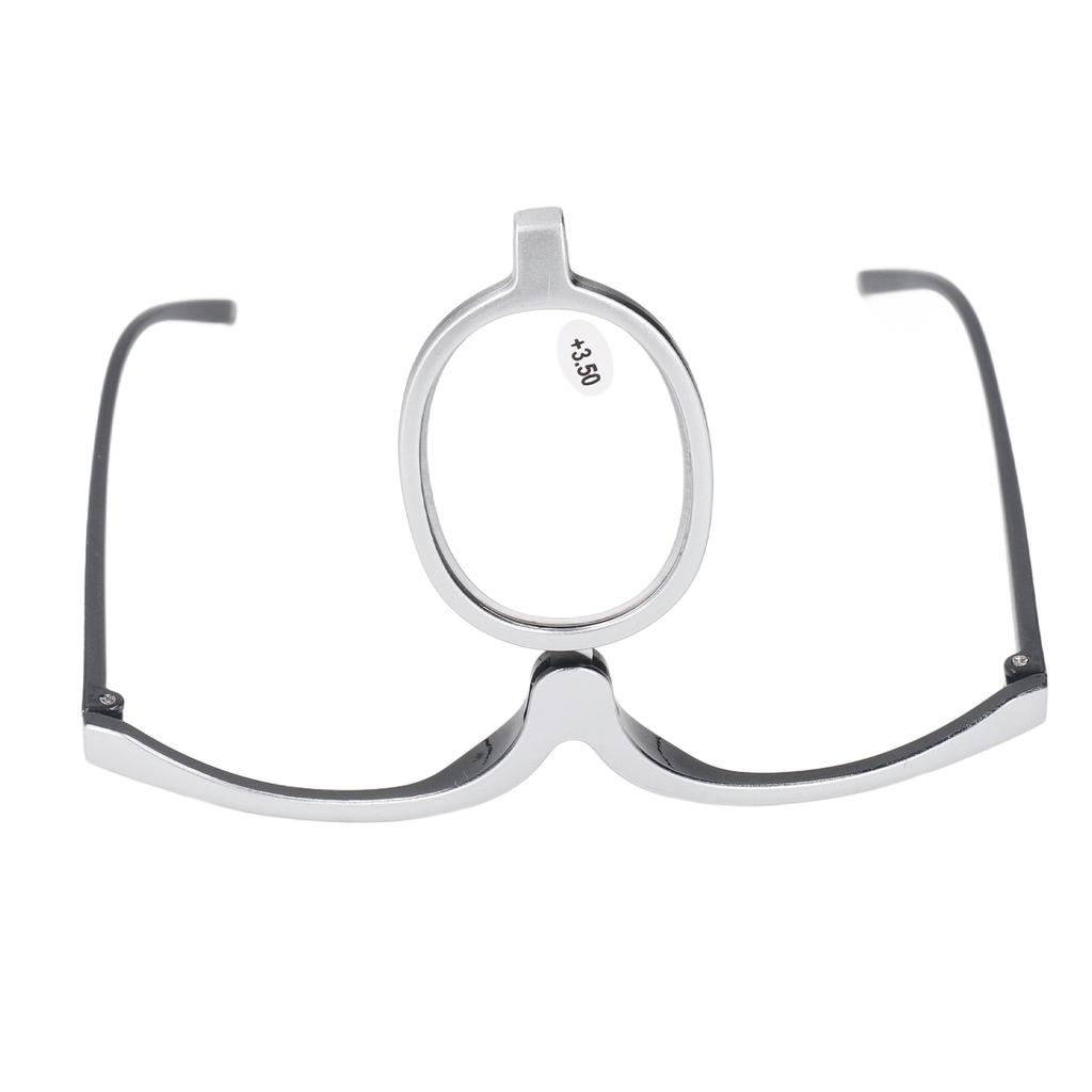 Magnifying Makeup Glasses Single Flip Up Lens Cosmetic Women Reading Glasses with Eyeglass Case +3.50