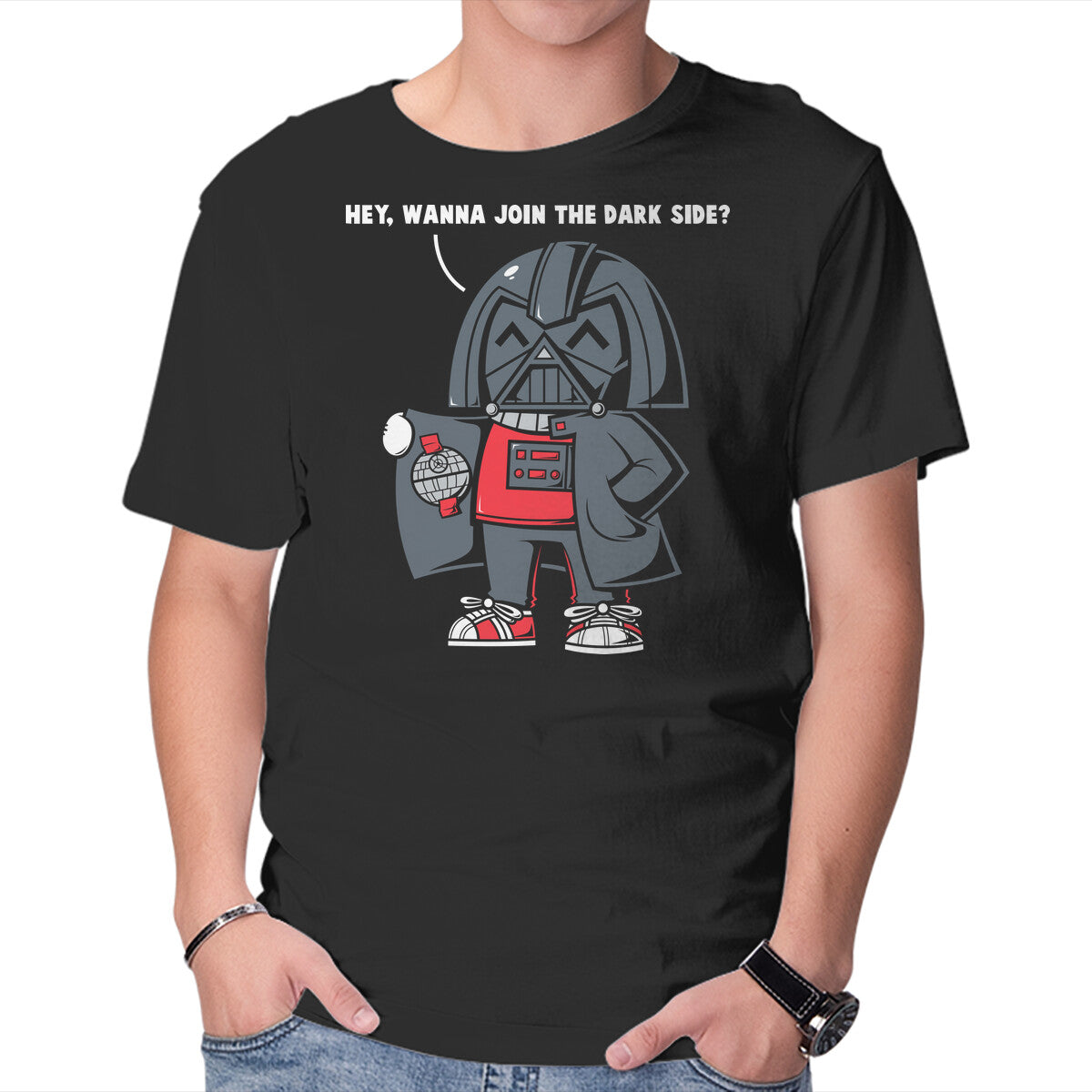 Unisex Crew Neck T-Shirt Join The Dark Side Graphic Short Sleeve Casual Tee XXXL