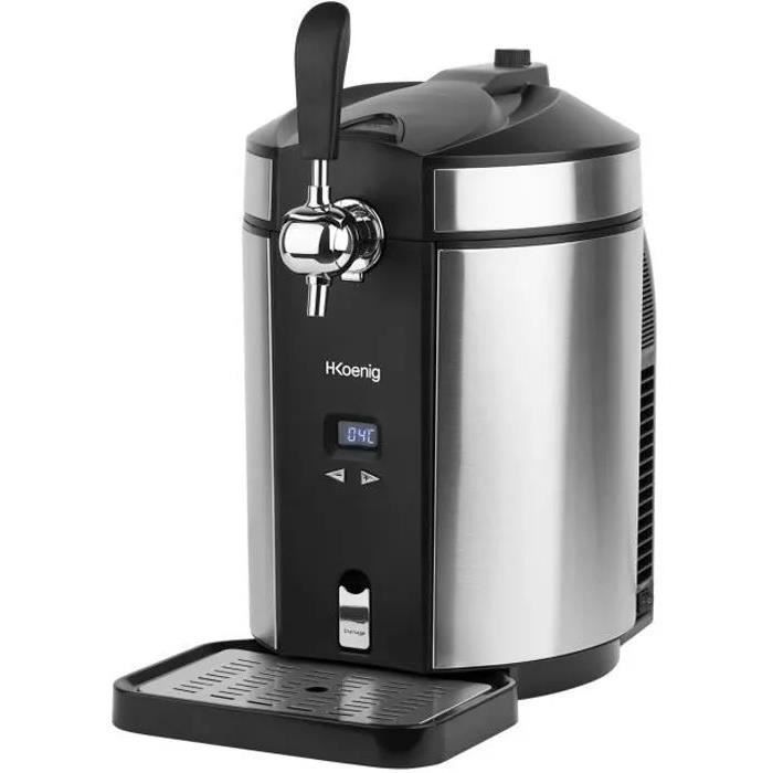 HKOENIG Beer Dispenser - BW1880 - 5L Capacity - Adjustable Temperature 2°C To 12°C - Compatible with All Kegs - Stainless Steel