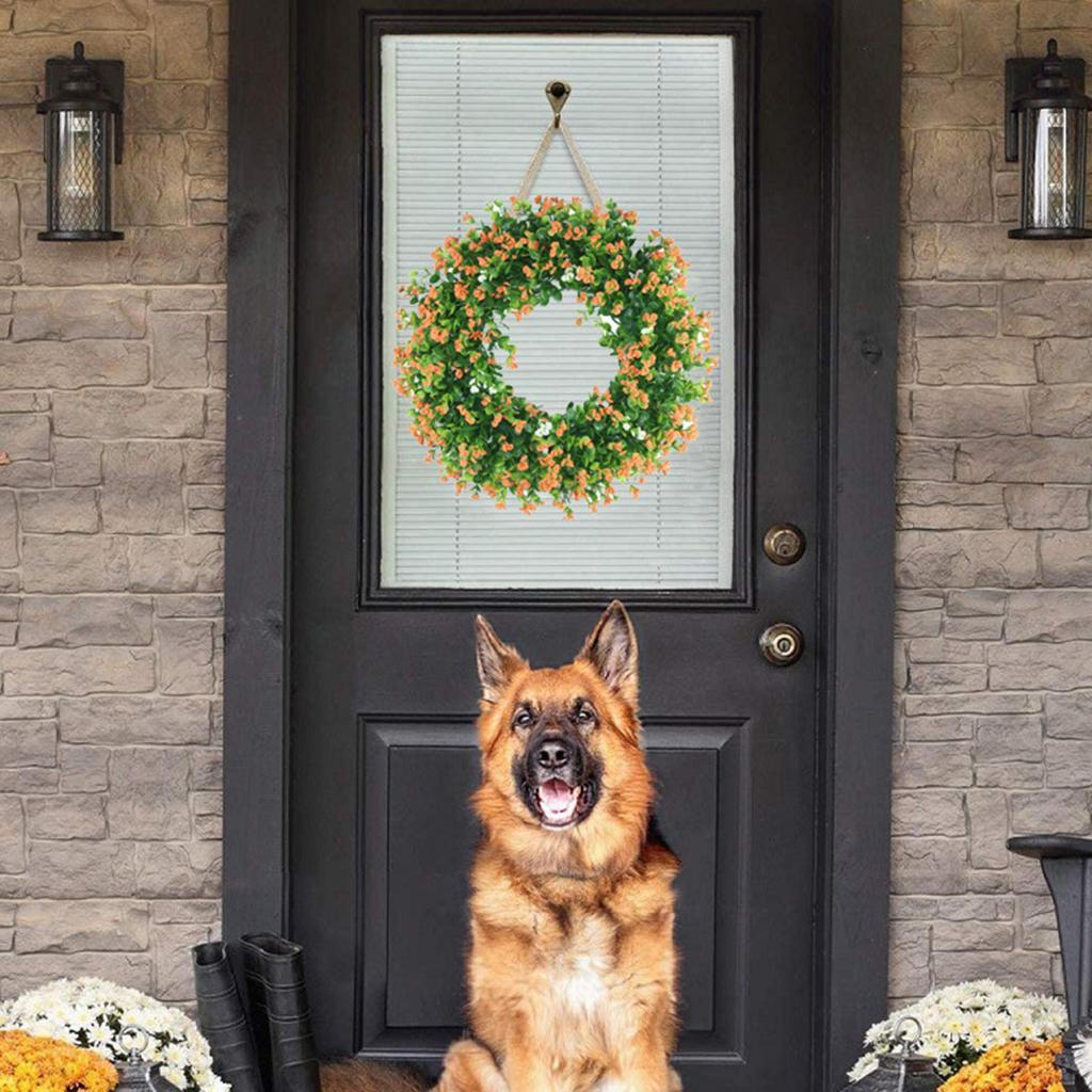 

Artificial Wreath for Front Door Handmade Green with Garland Hanging Wall Window Greenery