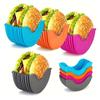 Griglia per Hamburger in Silicone Scalabile, Supporto per Hamburger Lavabile, Clip Portacli Sandwich Anti-Perdita, Strumento per Conservare Hamburger Fritti