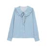Jnleaog Spring New Arrival Women's Clothing Fashion Style French Fashion Design Doll Collar Stripes Shirt