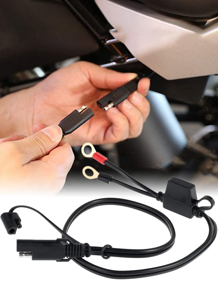 Kindnessjp SAE TO RING Terminal Harness Accessory Cable Motorcycle Charger Cord SAE to