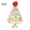 Miniature Xmas Tree Figurine Glazed Christmas Figurine, Colorful Decor, Handcrafted Glass Craft for Display Table Centerpiece Home Office Holiday