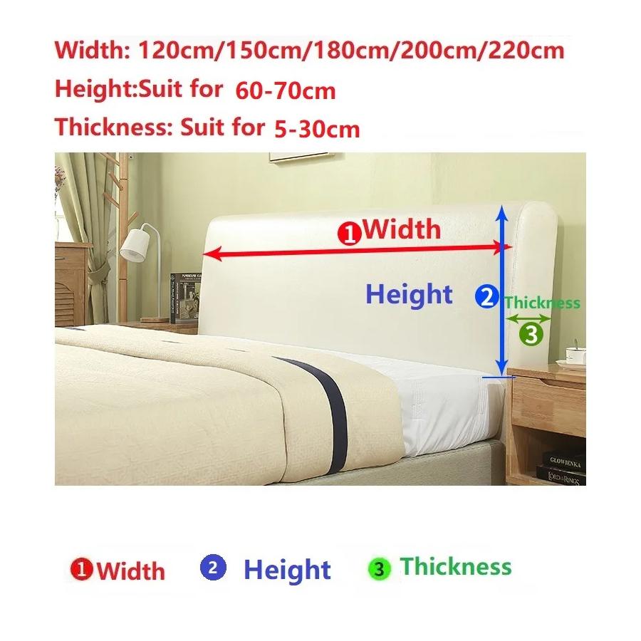 1 Pc Headboard Cover Elastic Jacquard Bedside Cover For Bed In Bedroom Easy To Clean Headboard Cover