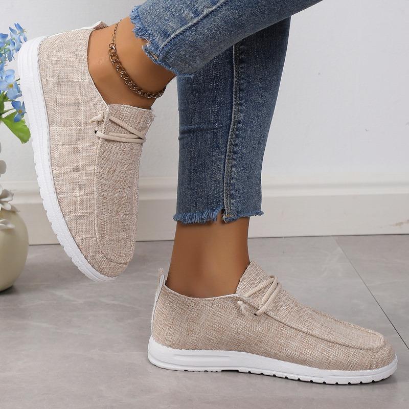 fashion Autumn New Women'S Canvas Breathable Fashion Vulcanized Sports Shoes Woman Casual Flat Shoes Female Light Walking Shoes