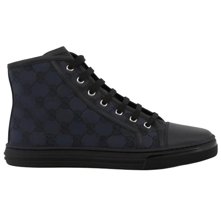 Gucci MONOGRAM Canvas Print High Top Stylish Skateboarding Shoes Women's Black 426186 KQWM0 1948