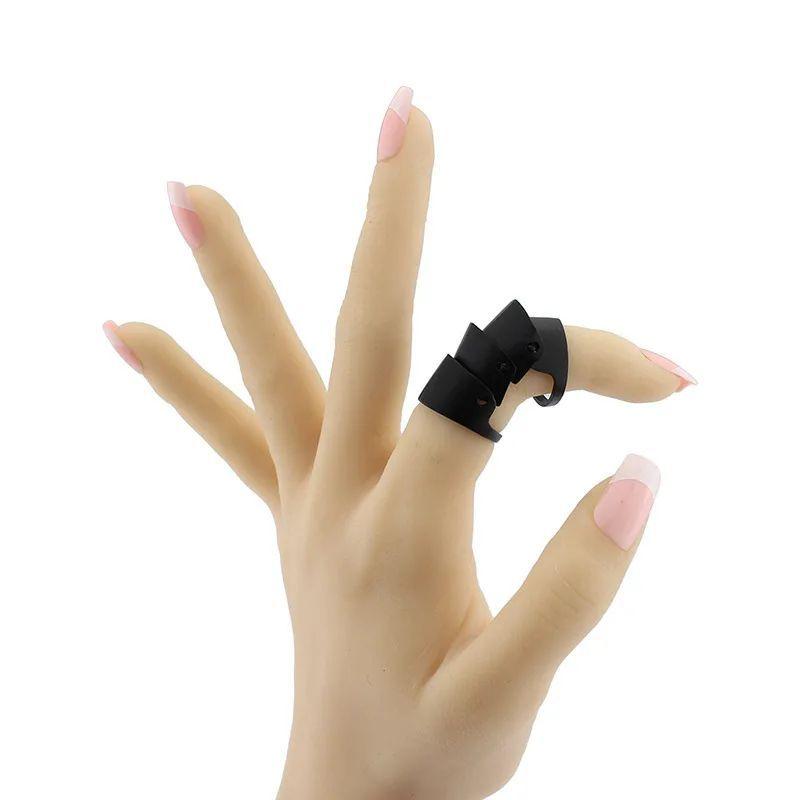 Anime Punk Style Fashion Simple Geometric Metal Texture Armor Finger Activity Ring Hand Jewelry Joint Ring