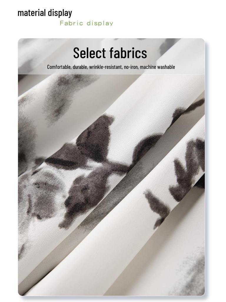 Women's Floral Print Pleated French Chiffon Midi Skirt - Spring/Summer 2025 High-Waist A-Line Design