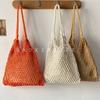 Ins Mori Series Hollow Fishing Net Bag Woven Bag Large Capacity Underarm Shoulder Bag Tote Bag Seaside Vacation Beach Bag