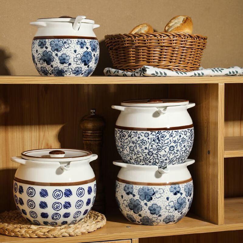 Van Gogh High-Temp Enamel Lard Storage Jar with Lid, 1400ml