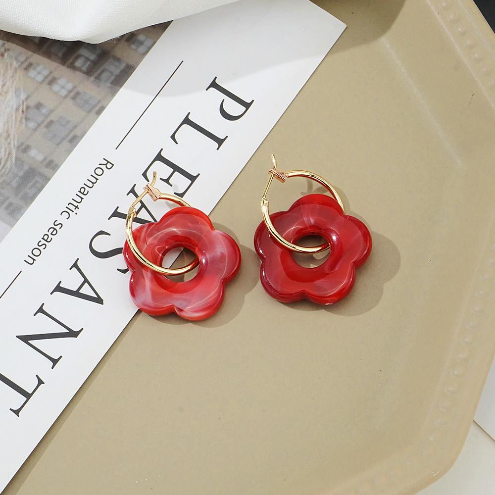 

Модные акриловые милые и милые серьги с цветами, модные простые женские ювелирные аксессуары