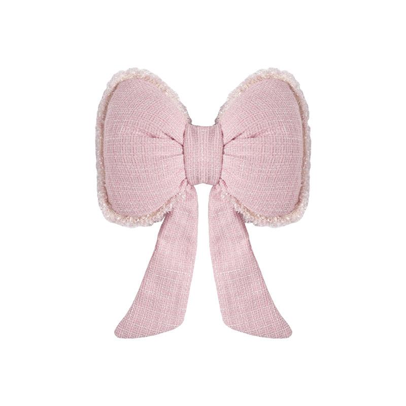 Fashion Car Headrest Neck Pillow Summer Bowknot Neckpillow Tweed Style Fashionable Decor Four Seasons Car Interior Accessories