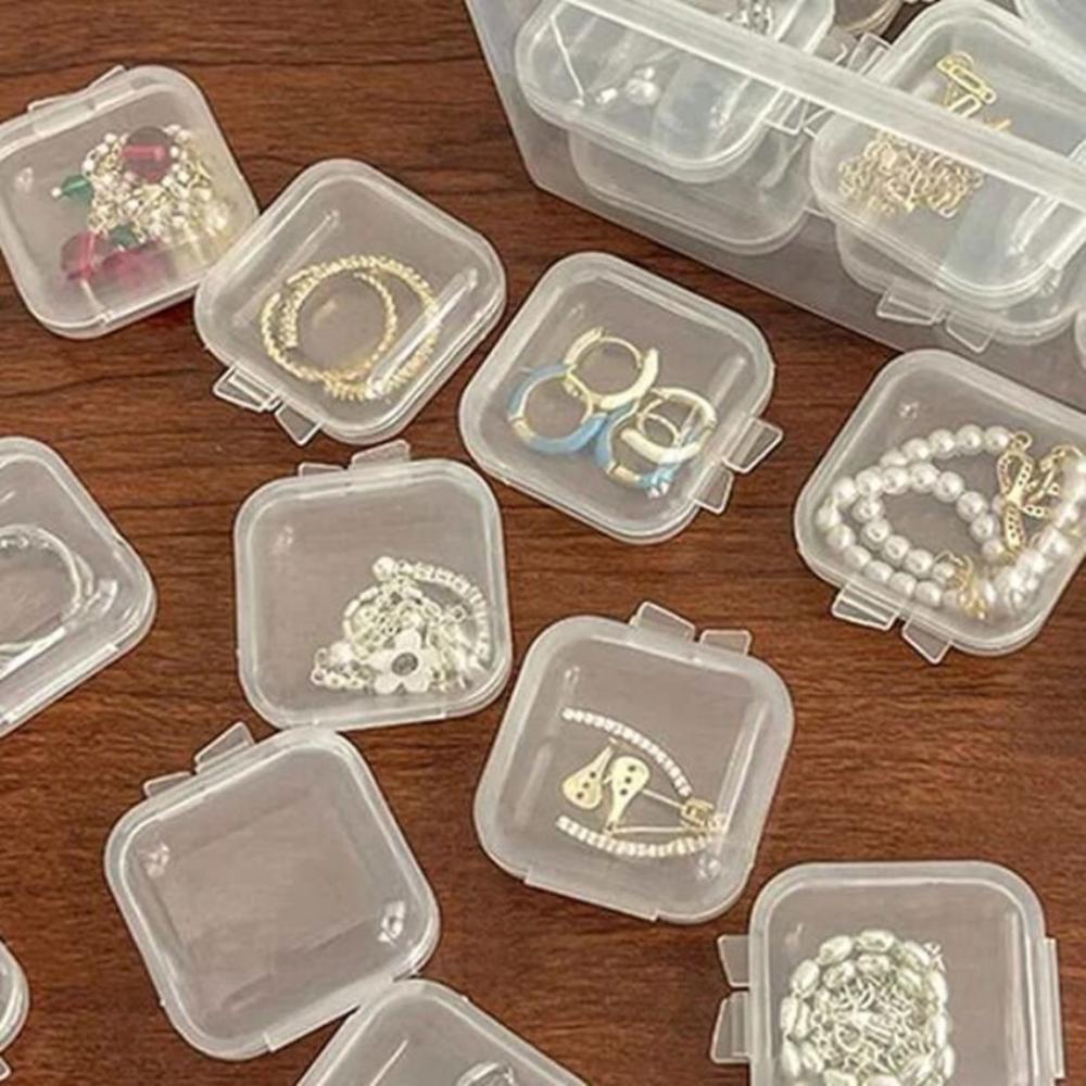 Transparent Jewelry Storage Box Multifunctional Mini Storage Earplug Box Portable Ring Earrings Necklace Storage Box