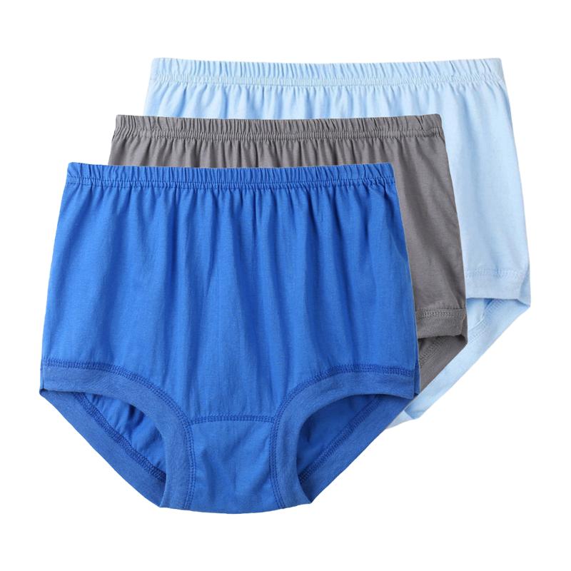 3PCS Big Size Underwear Men's Briefs Large Underpants Middle-aged and elderly Cotton ComfortablePanties L XL 2XL 3XL 4XL 5XL