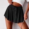Women's High Rise Elastic Drawstring Waist Pleated Loose Fit Solid Color Casual Skort Athletic Shorts