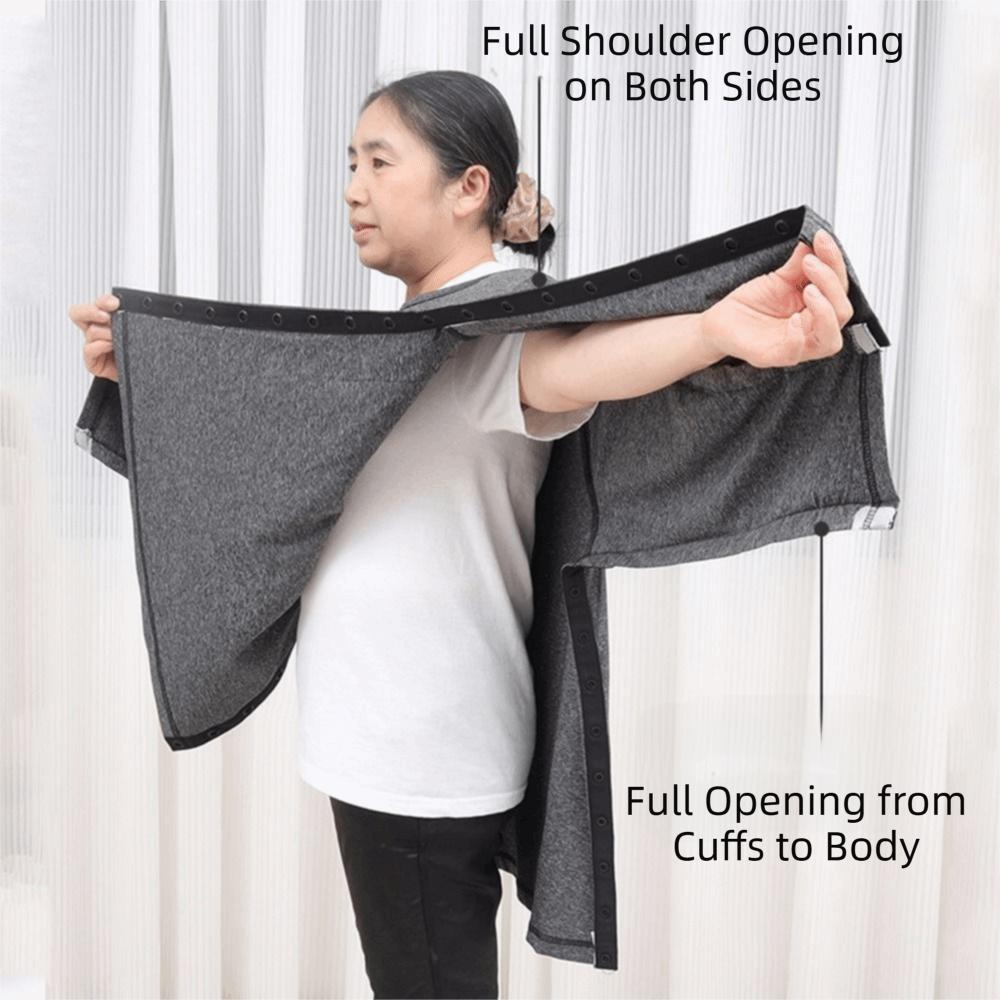 Convenient Bedridden Elderly Care Clothing Side Snap Button Tops Postoperative Recovery