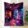 "Vibrant Gaming Controller: Dive Into Neon Adventure!"Blanket Flannel Throw Blanket for Sofa, Bed, Travel, Camping, Office, Couch, Chair, An