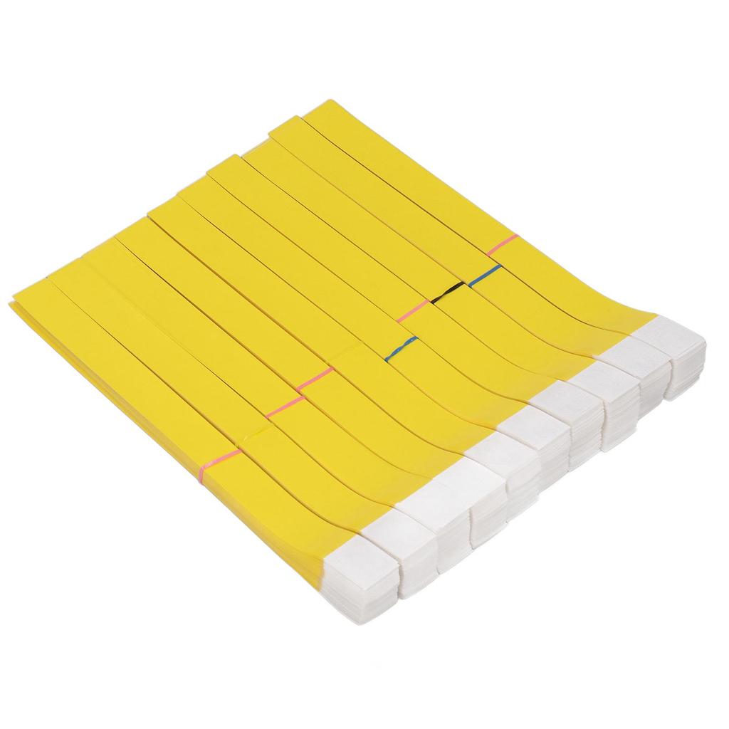 1000pcs Disposable Wristbands Waterproof Tear Resistant Event Paper Bracelets for Children Playground Concert Yellow