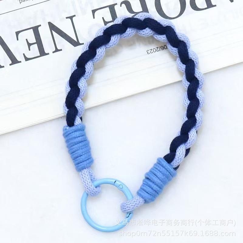 Women S Woven Phone Wrist Strap Cat Charm Anti Lost Lanyard