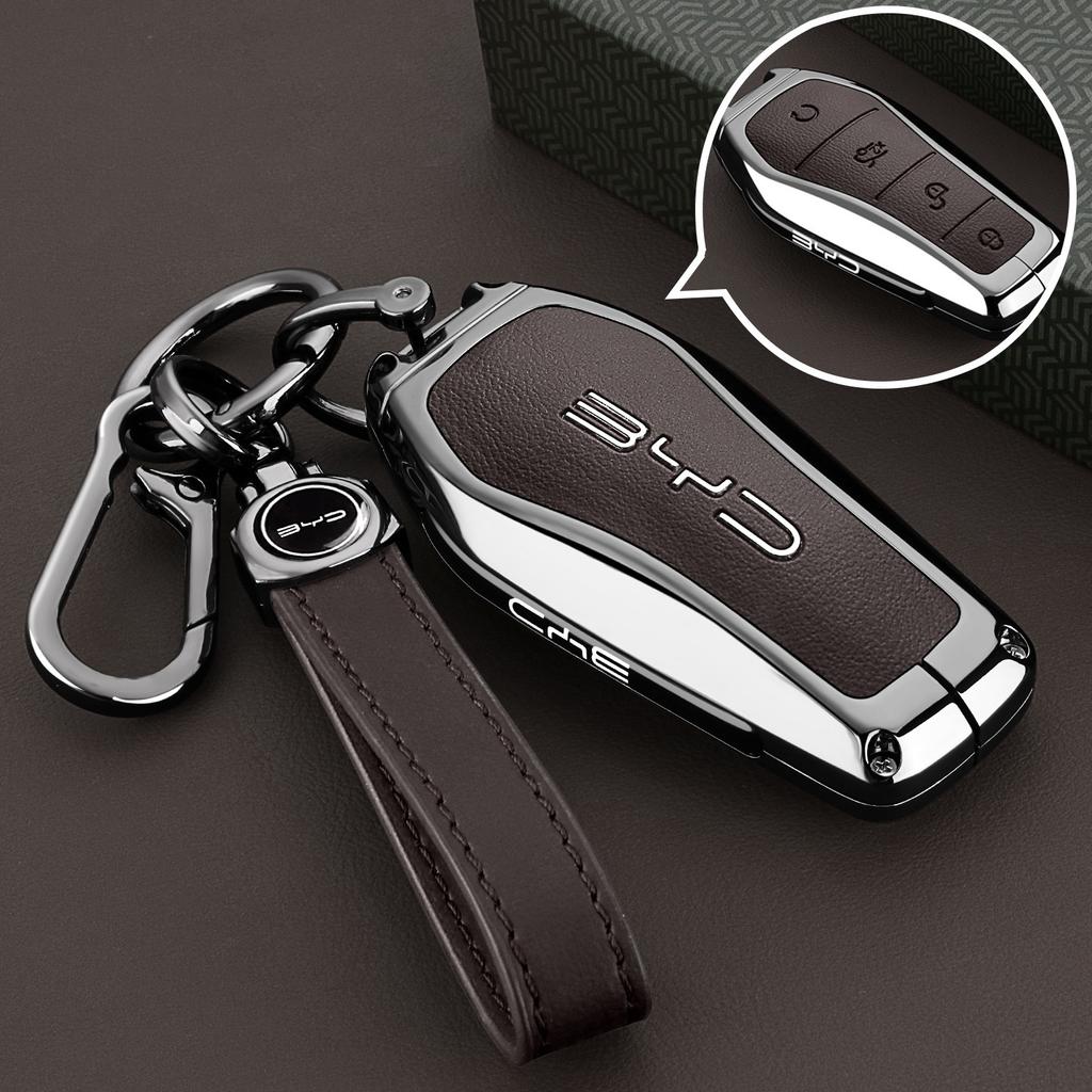 Car Key Case For Byd Atto 3 Accessories Keychain Remote Protection Cover Bag Shell Housing Ring Holder Fob