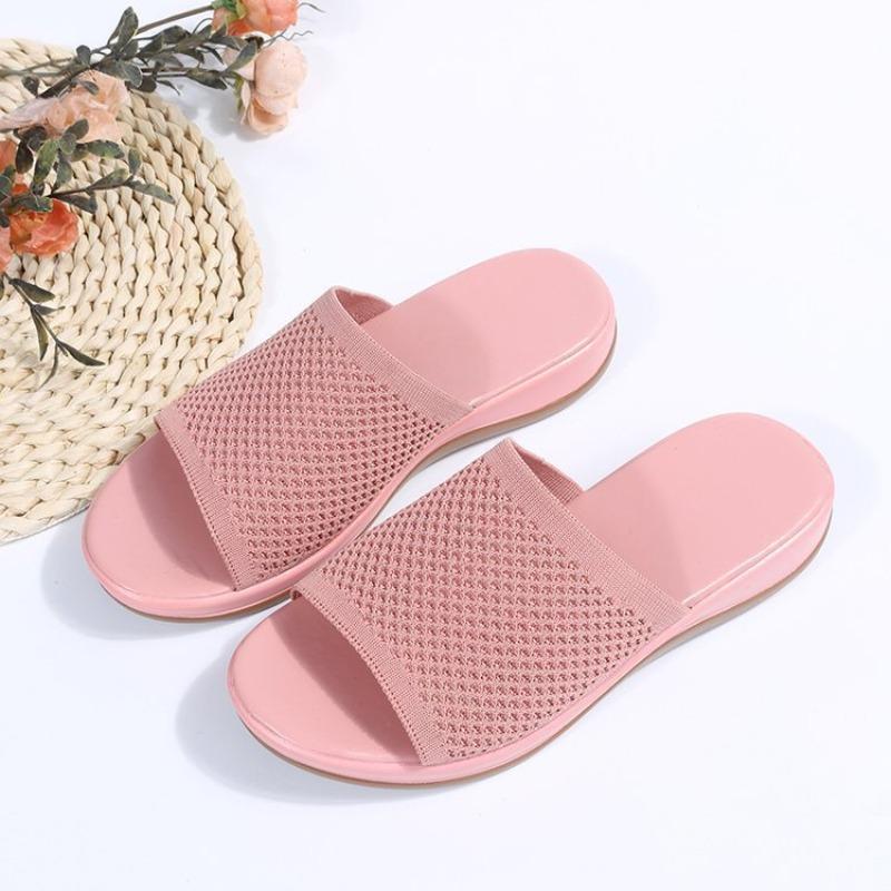 New Wish Sandals Spring and Summer New Knitted Thick-soled Large-size Flat-soled Slippers Women's Single Shoes