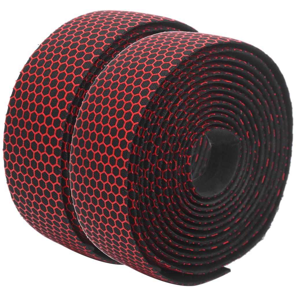 1 Pair Bike Handlebar Tape AntiSlip Elastic   Bike Cycling Handle Wraps Tape(Black Red )