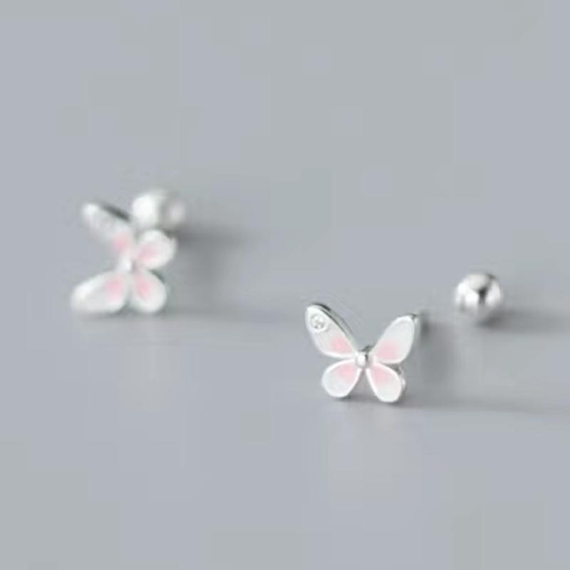 Small Butterfly Screw Studs Earrings for Women Girls Comfortable Wear Charm Earwear Stylish Accessories for Party