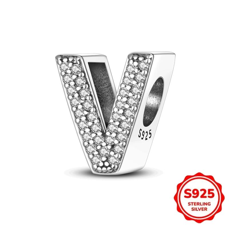 Trendy Fashion Classic 26 Alphabet Letters Charm Bead Components Bead Components Authentic Original Retro Zircon Copper Metal Designed For Women