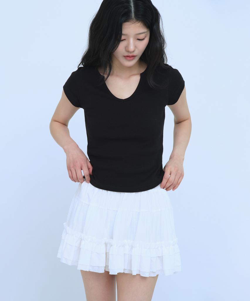 Kyuliti C Shirring Cancan Skirt_White
