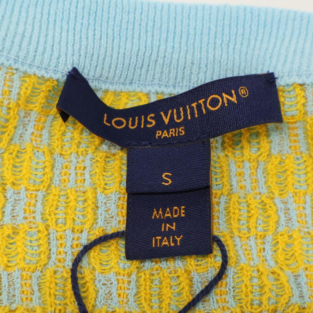 LOUIS VUITTON Checkered knit cardigan for Fall/Winter 2014 Jacket S Yellow x blueUsed