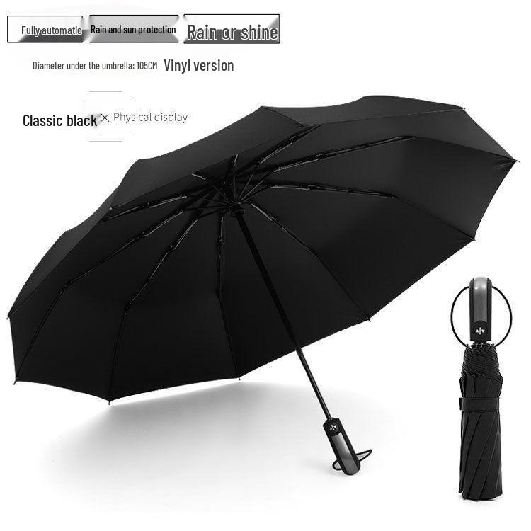 

Черный автоматический складной зонт с 12 спицами и логотипом на заказ - Идеально для бизнес-подарков