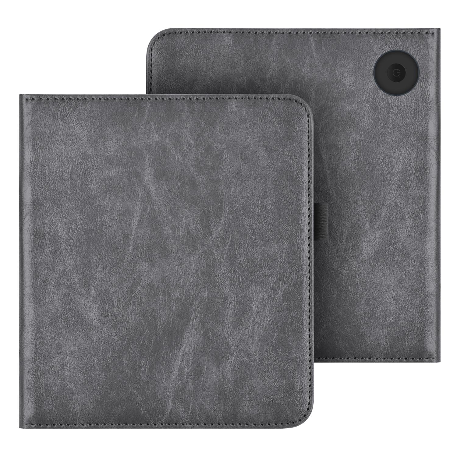 Voor KOBO Libra Kleur/Libra 2/Libra H2O Hoes met Handriem Standaard Kaartsleuf 7 inch Lederen Cover E-reader N428 N418 N873 Funda KOBO Libra Colour grijs