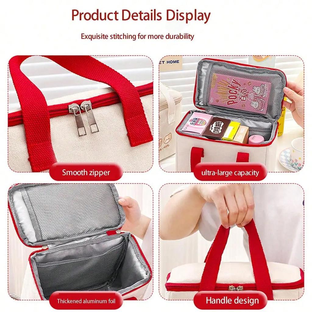 1PC -Handheld Insulated Bags Students Bring Your Own Box Lunch Bags Office Lunch Bags Thickened Tote Bags