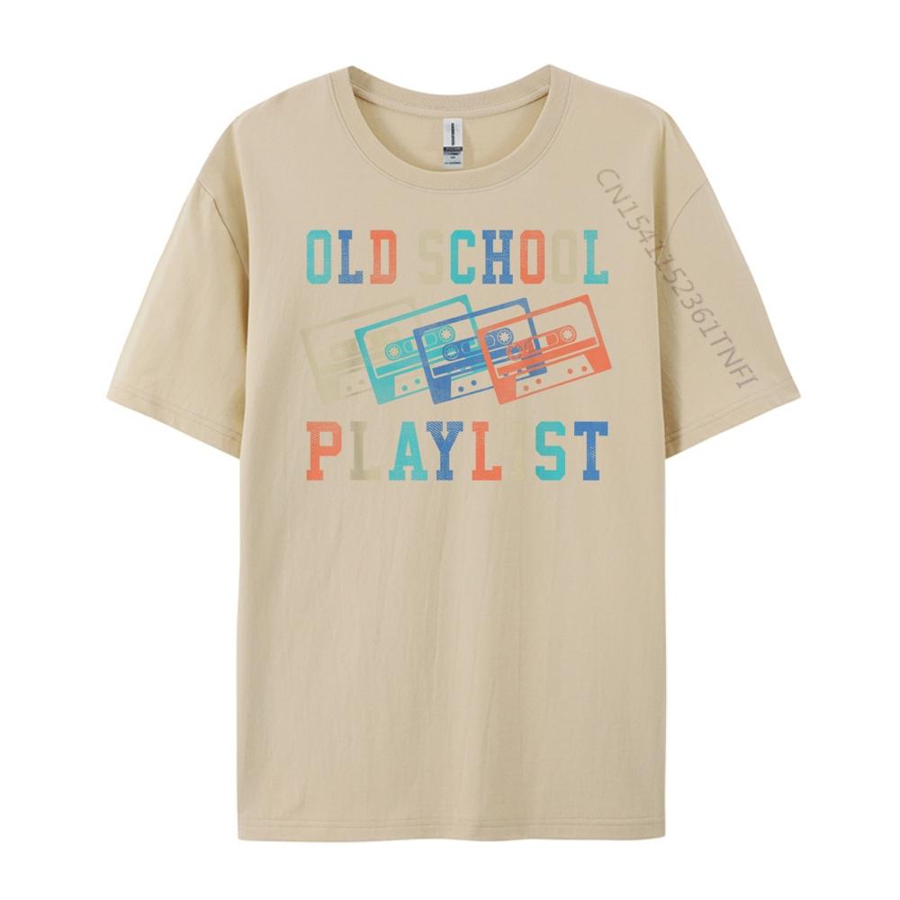 Old School Playlist Rock Cassette Tape Music Old School Band Unisex T Shirts High Quality Mens Clothes Casual