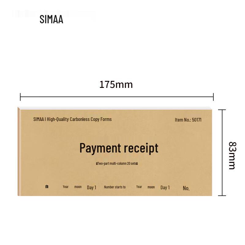SIMAA 54K Carbonless 2-Part Multi-Column Receipt Books