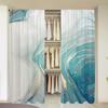 2 Pieces, Elegant Pine Green Gold Marble Textured Curtains -30% Blackout - Suitable for Living Room, Bedroom, and Home Decoratio