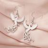 LIKGREAT Classic Phoenix Bird Wing Animal Earrings for Women Fashion Cute Drop Pendant Stainless Steel Personality Birthday Gift
