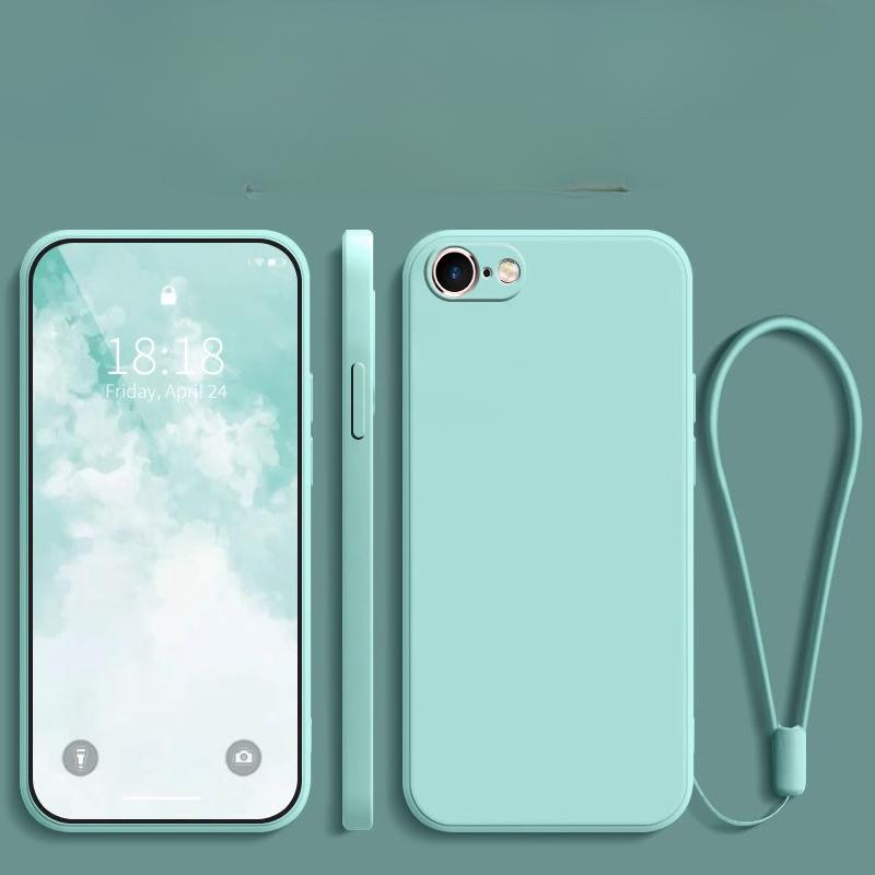 For Iphone 16E 16 E Liquid Silicone Lanyard Ring Holder Case For Iphone 16 Pro Max 16+ SE 4 Lens Camera Protective Phone Cover
