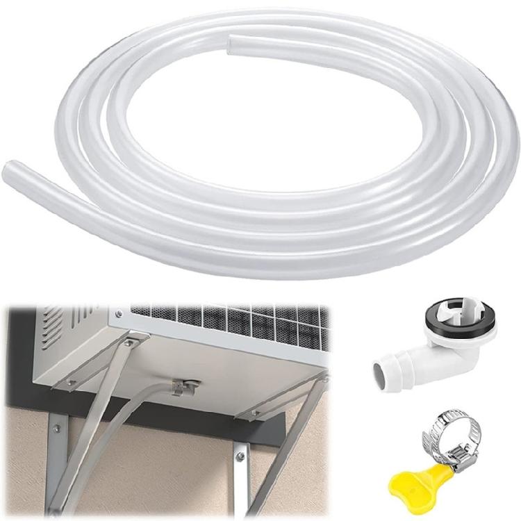 10Ft Air Conditioner Drain Line Extension Set Drain Hose Drainage Hose PVC Drain Pipe Hose Clamp for Air Conditioners