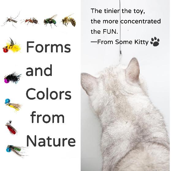 ect Cat Toy Set with Bells for Cat Teaser, Ultra-Realistic Bug Toy Refills for Wand Toys, Interactive Toys Ideal for Kitten Enrichment Exercise &