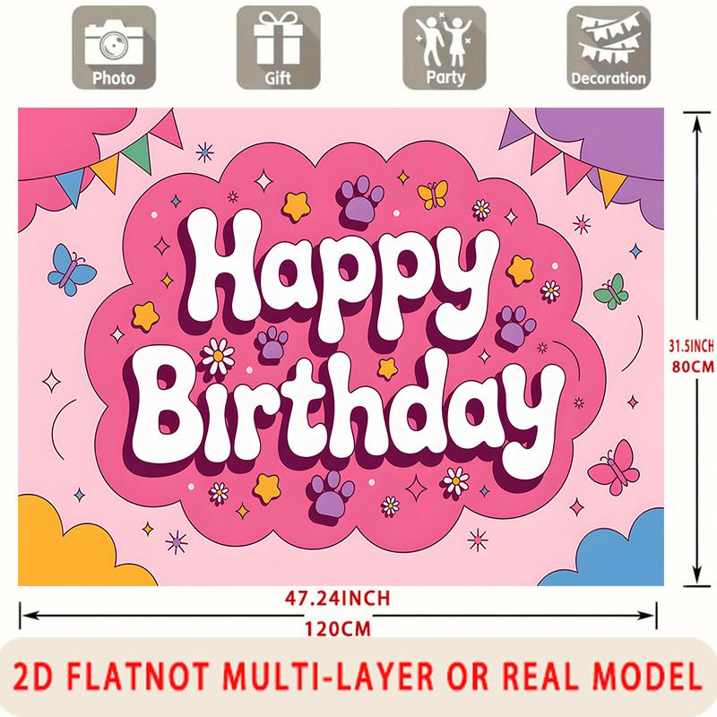 Party Backdrop Happy Birthday Birthday Stars Photo Booth Background Front Door Decor