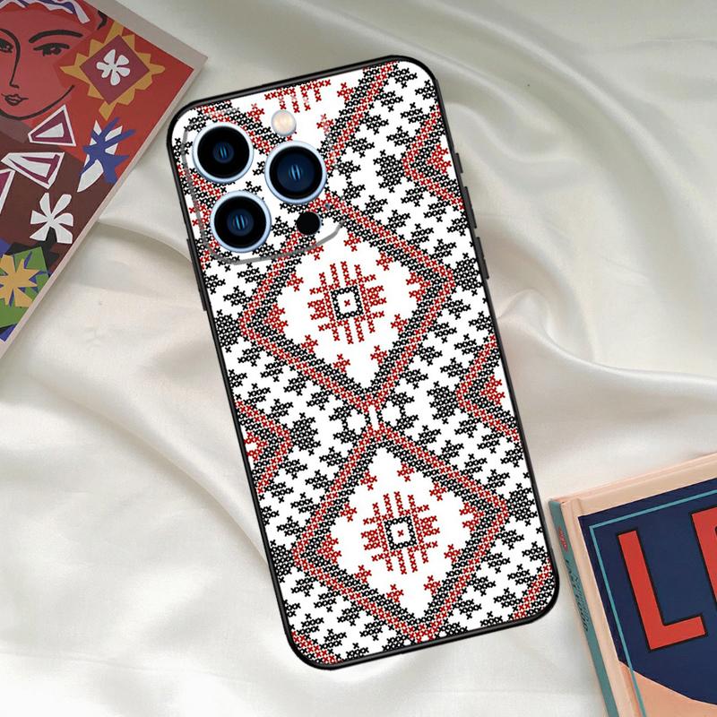 Ukraine Ornament Pattern Case For iPhone 16 15 14 Pro Max Cover For iPhone 16 15 11 12 13 Pro Max Mini XS X XR Plus Capa