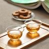 6Pcs/Lot Heat-Resistant Transparent Single Layer Glass Small Kung Fu Tea Cup Set 35ml Magnolia Cups Travel Tea Set