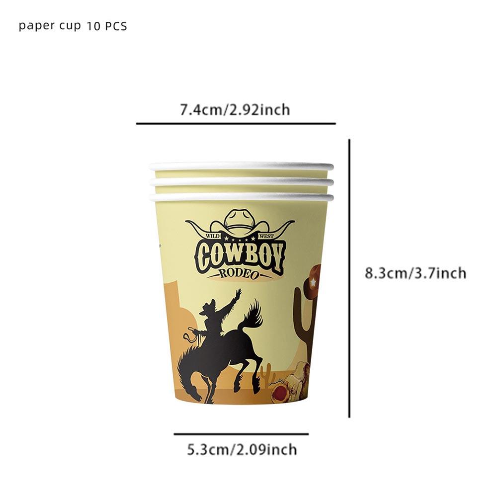 51pcs Western Cowboy Party Decorations Including Plates Cups Napkins Tablecloth